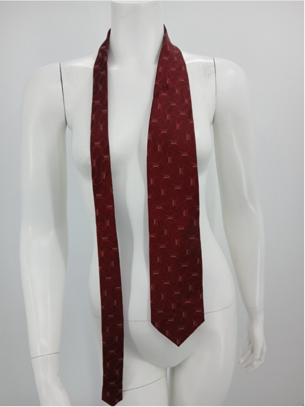 Ermenegildo Zegna Mens Burgundy Silk Tie